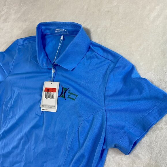 NWT Nike Baby Blue Golf Shirt Polo Dri Fit Short Sleeve Womens Large (12-14) - Picture 3 of 10